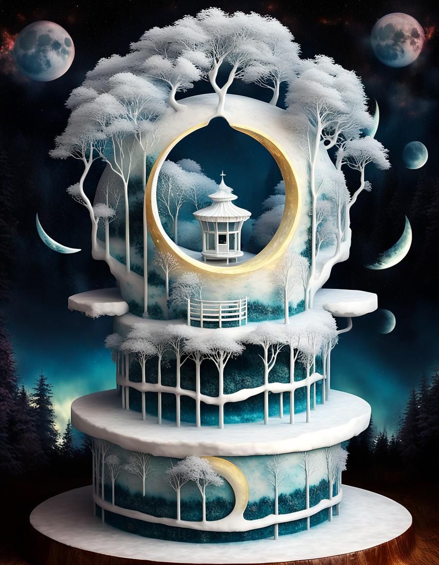 Surreal Yin Yang Moon Cake Sculpture