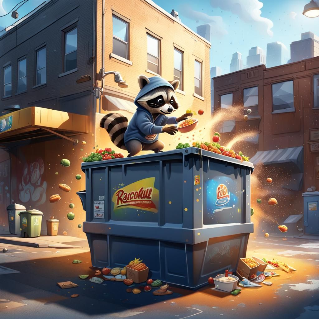 Raccoon Graffiti Artist: Digital Matte Painting