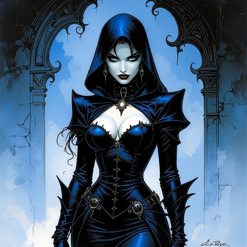 Dark Fantasy Illustration in the Style of Luis Royo