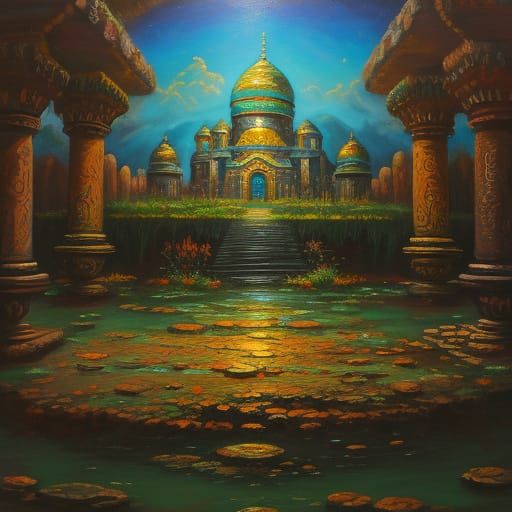 Mother's Sanctuary: Detailed Oil Painting