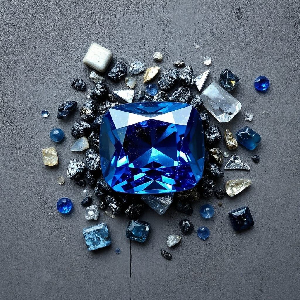 Volatile Sapphire Glistening Abstract Surreal