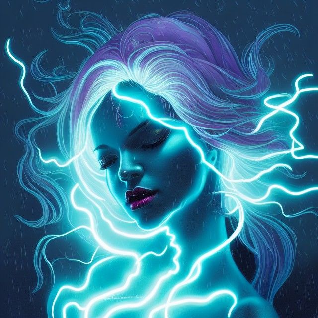 Lightning Elemental: Digital Artwork in Vibrant Style