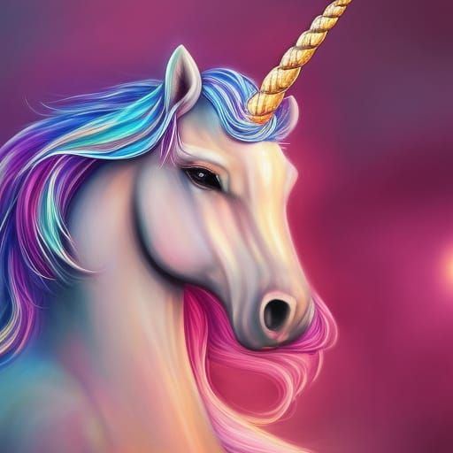 Gorgeous Unicorn Woman in Hyperrealistic Splash Art