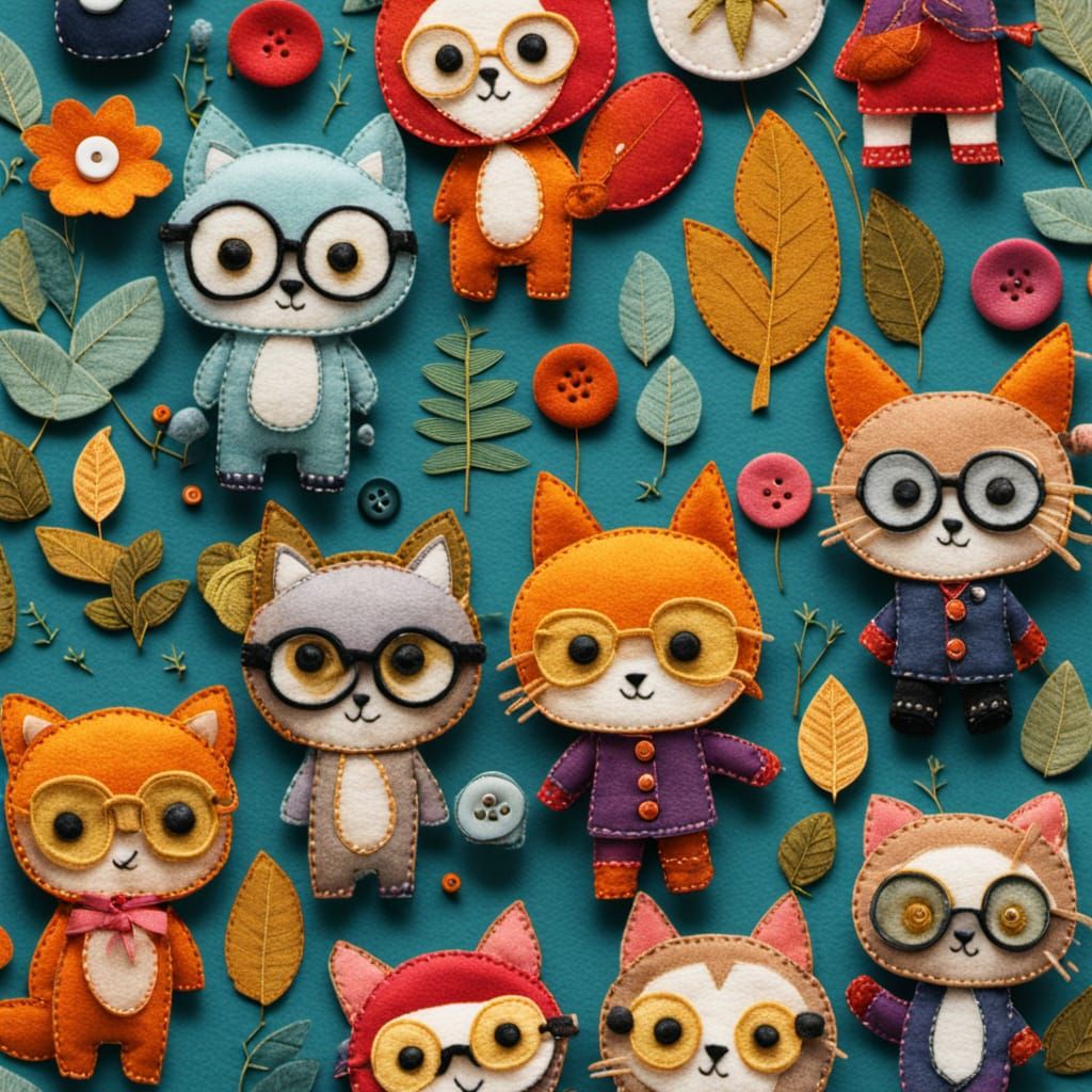 Animated Animals Play in Colorful Felt Forest