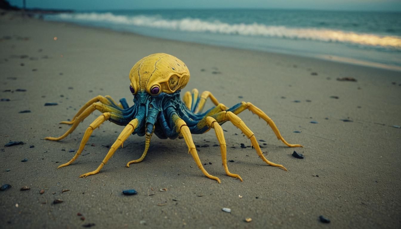 Lovecraftian Squid Horror at the Beach