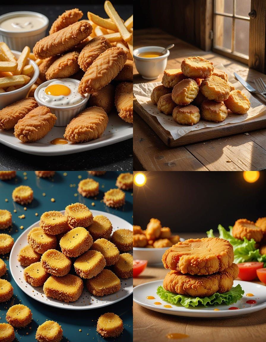 A Delicious Chicken Nugget in Neon Color