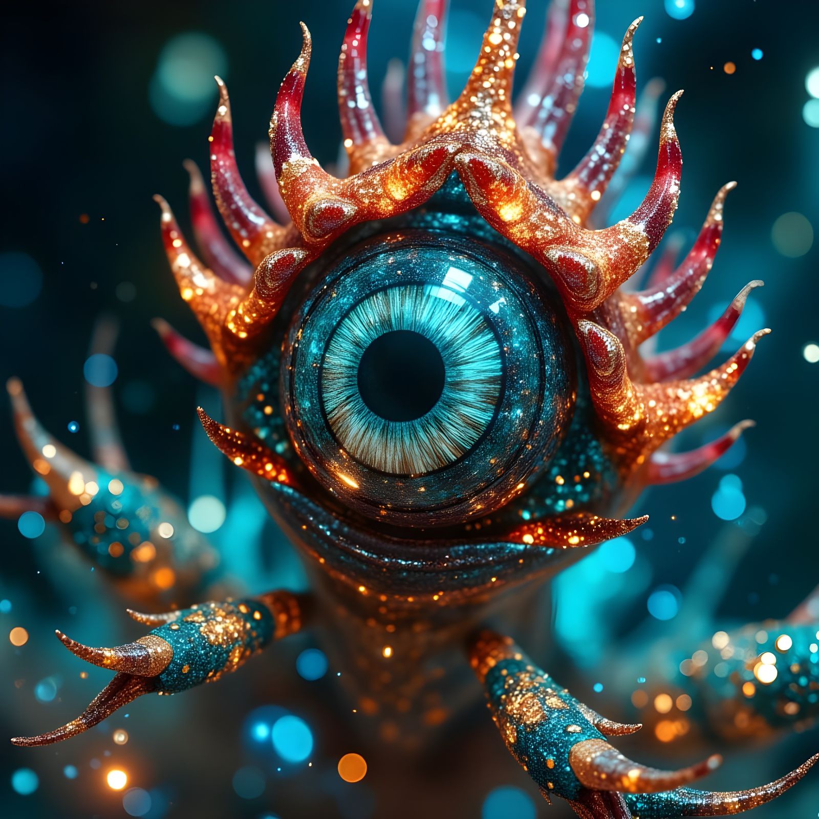 Expressive Murex Eye Creature as Digital Art