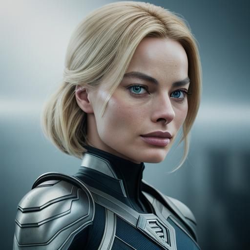 Margot Robbie as Susan Storm: Hyperrealistic Art
