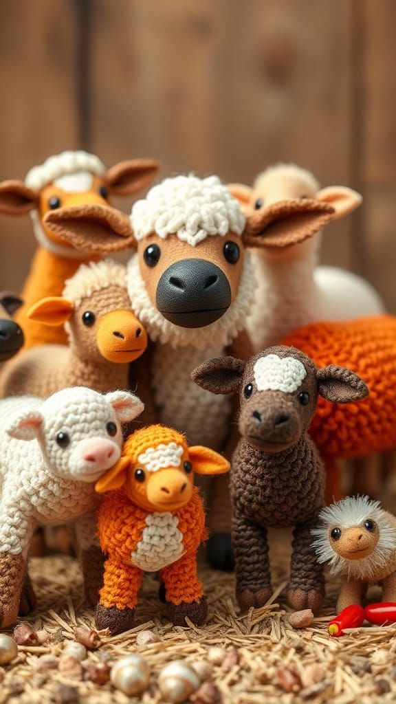 Playful Farm Animals Made of Building Blocks