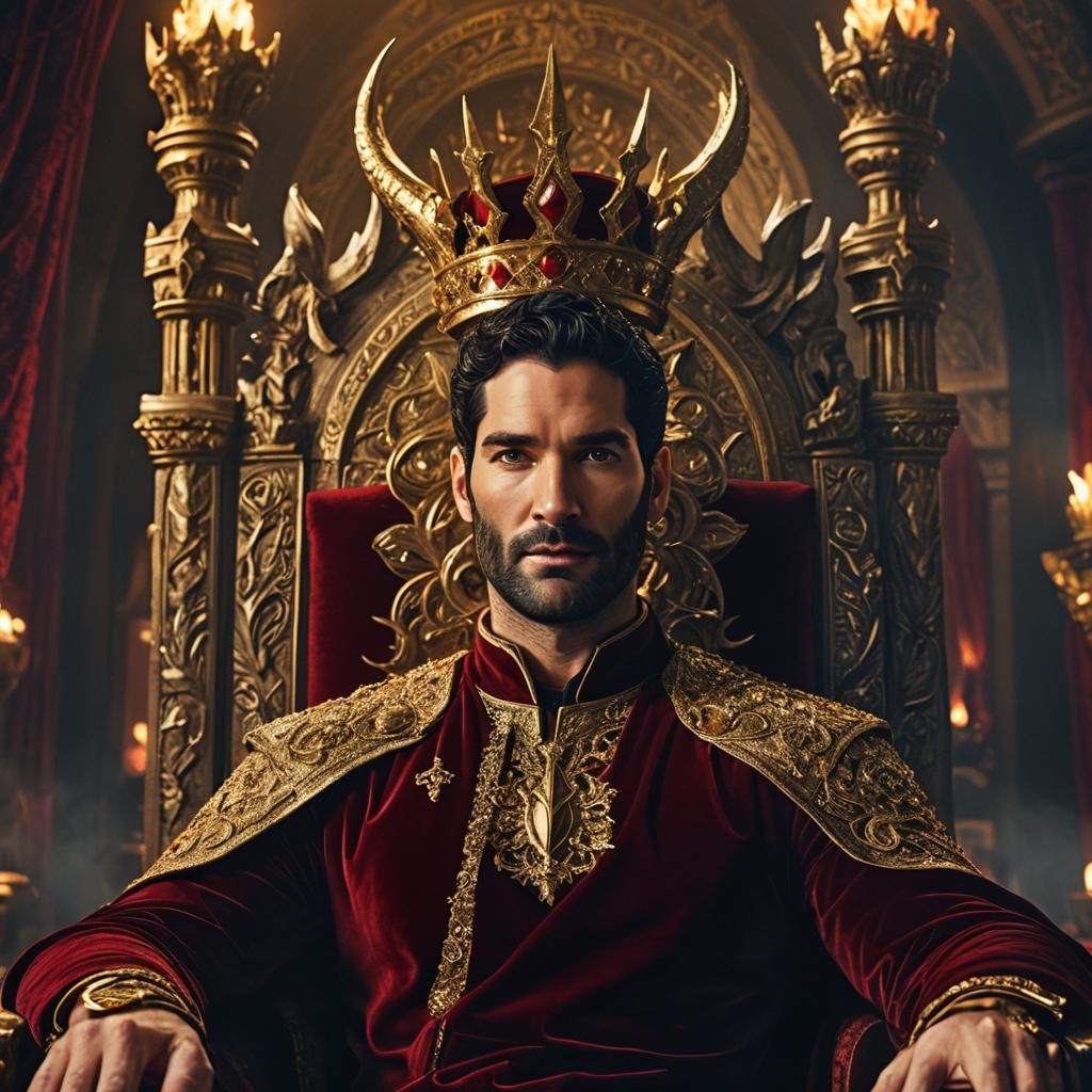 Lucifer Morningstar Portrait in Mystical Throne Room