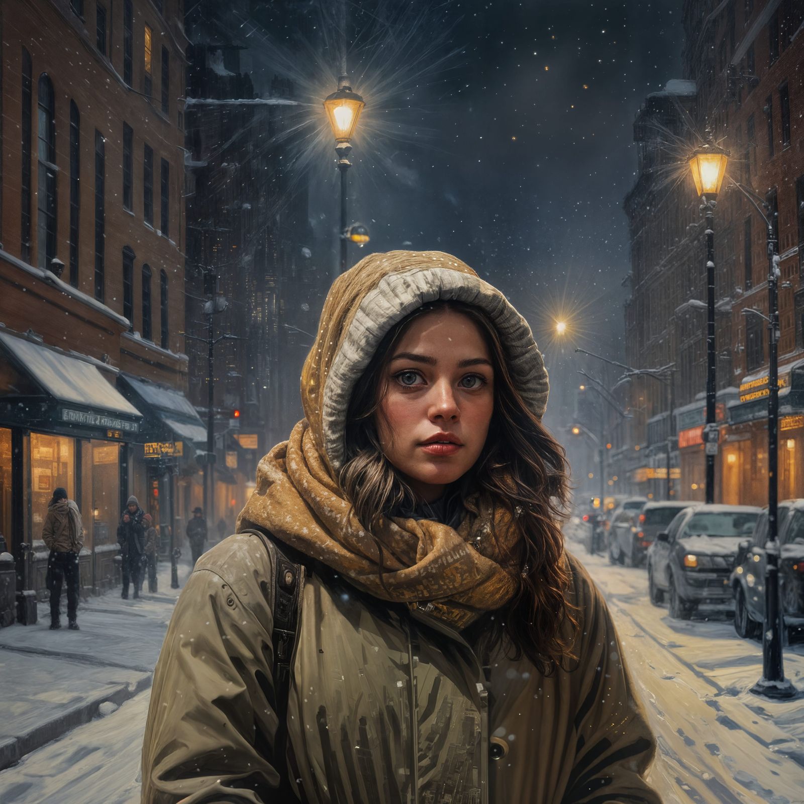 Winter in New York City Oil Painting