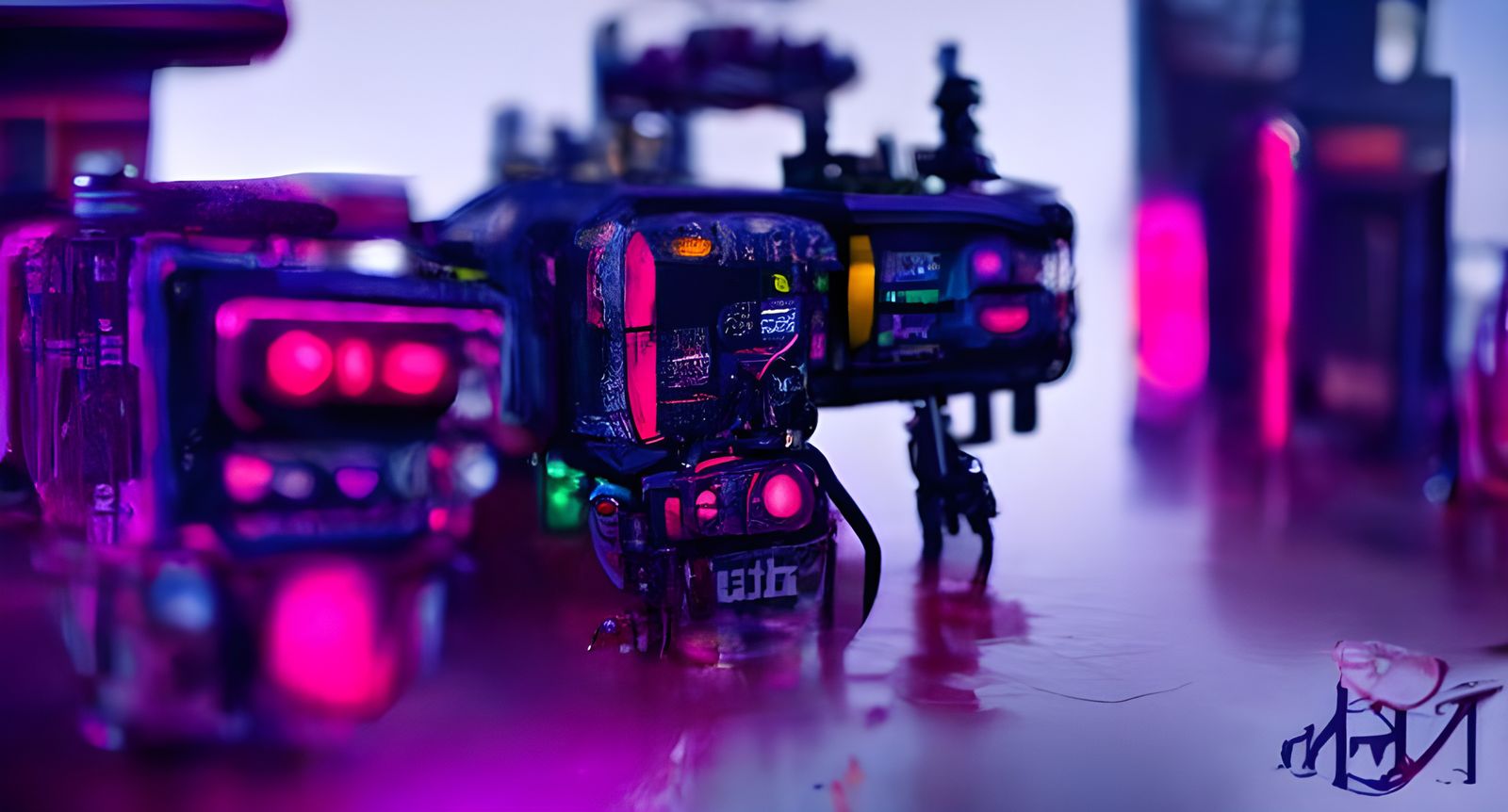 Cyberpunk AI Cityscape in Neon Style