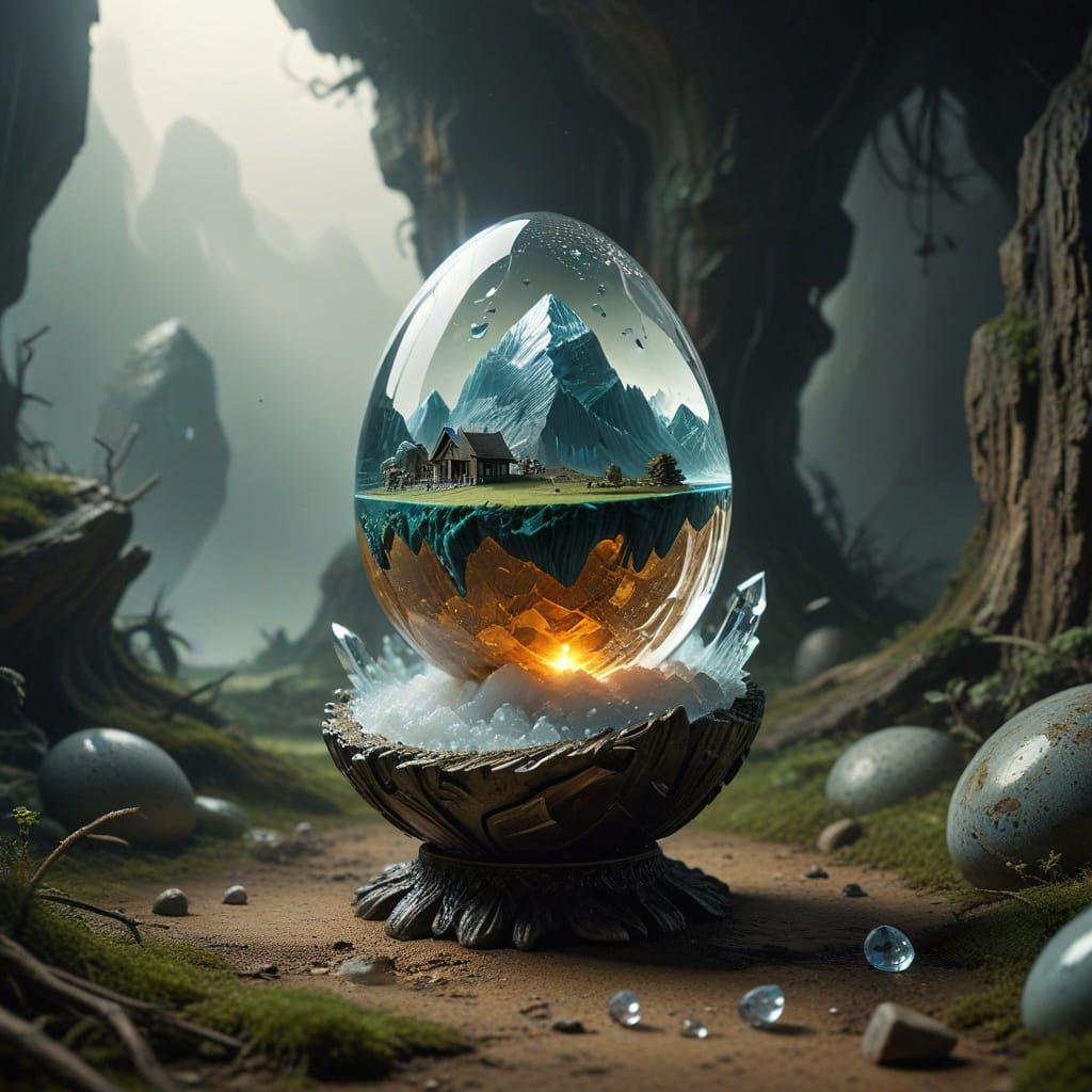 Surreal Crystal World with Levitation