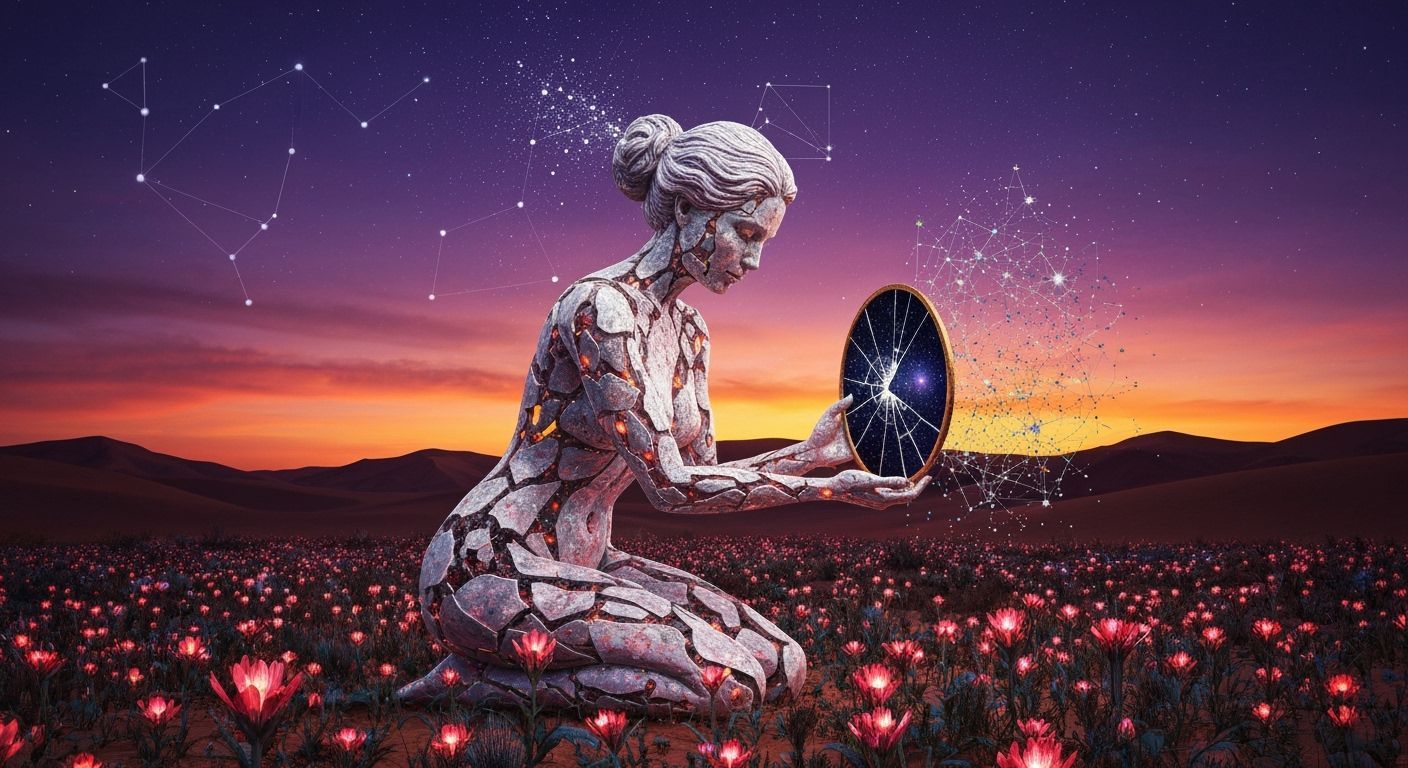 Ethereal Stardust Woman Sculpture in Abstract Expressionist ...