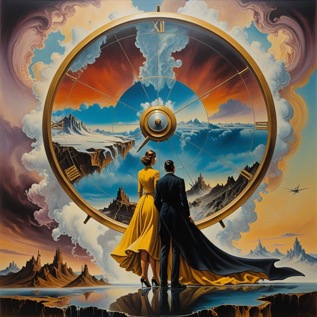 Surreal Dreamscapes: A Giant Number 8 Skates by in a World o...