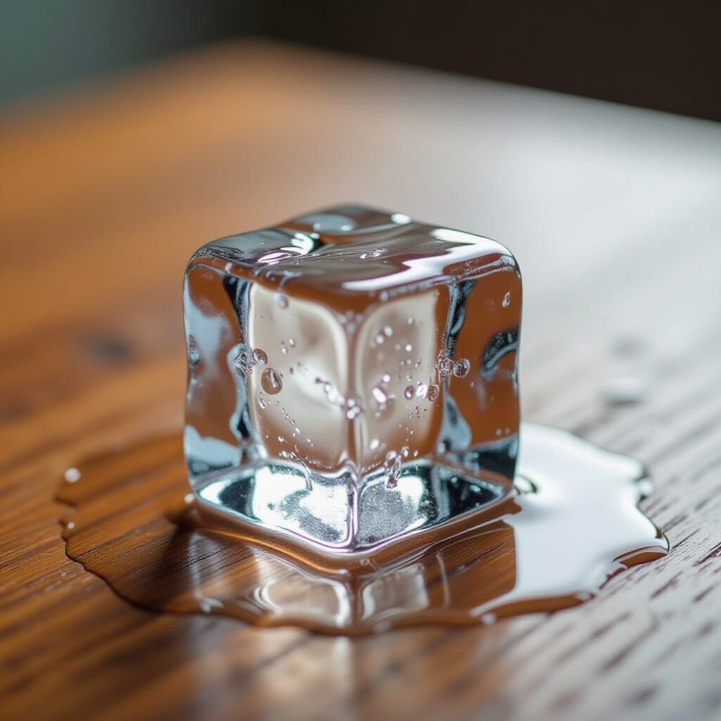 Melting Ice Cube Still Life