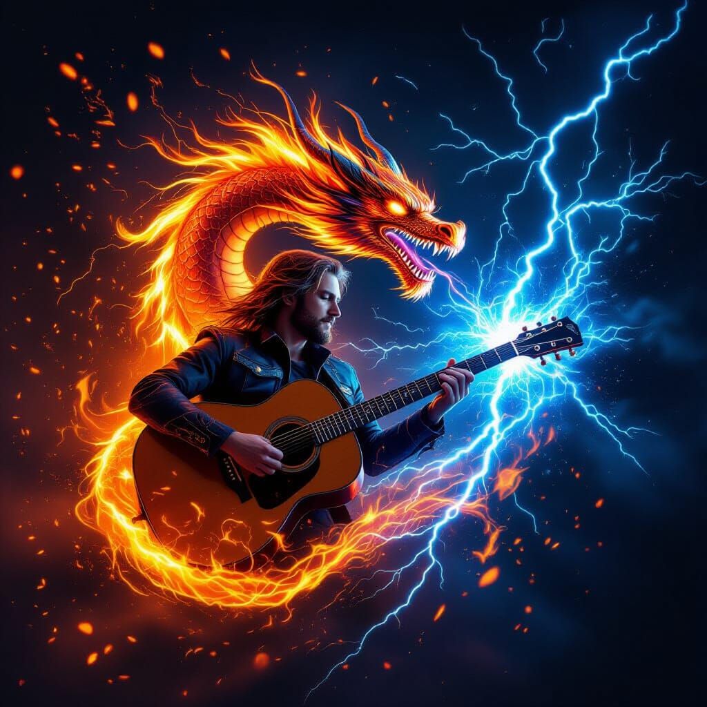 Dragon of Fire and Lightning Rises from Musical Energy