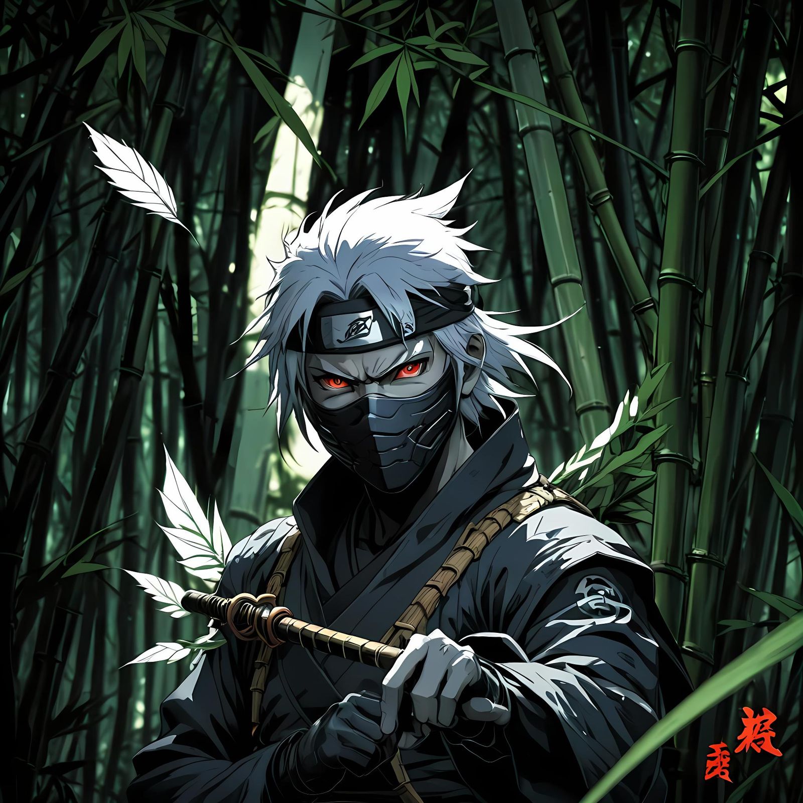 Ninja Camouflage in Anime Manga Style
