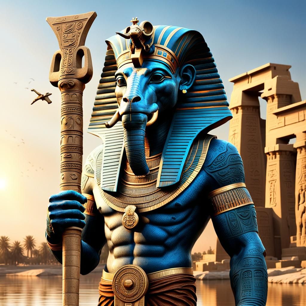 Sobek, Egyptian God, Strolling by the Nile