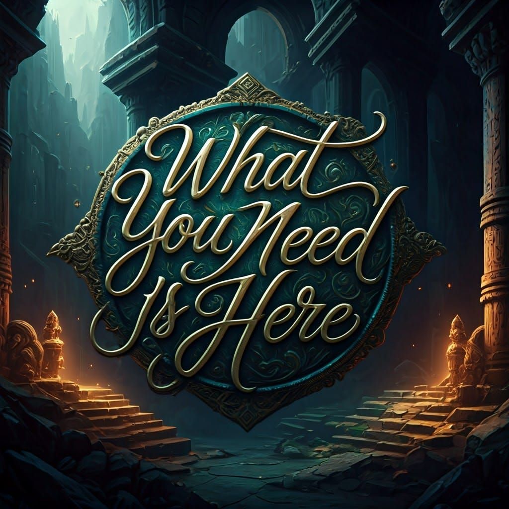 Fantasy Logo with Mystical Ruins in Unreal Engine 5