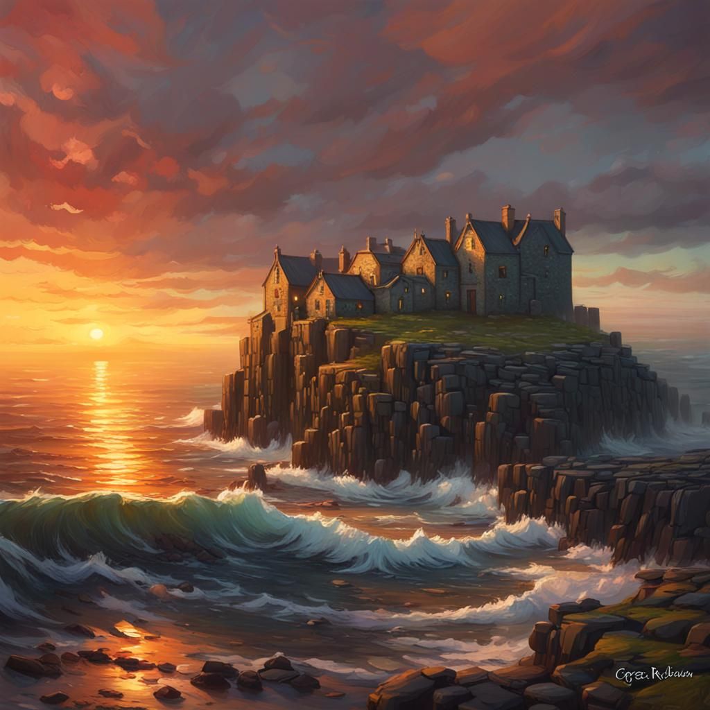 Aran Islands Sunset: Impressionist Oil Painting