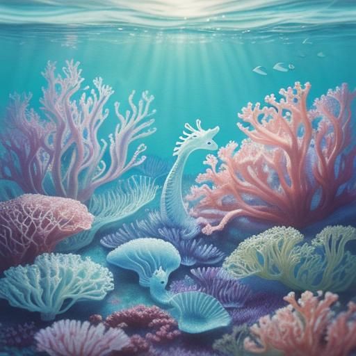 Whimsical Seahorse in Watercolor Style