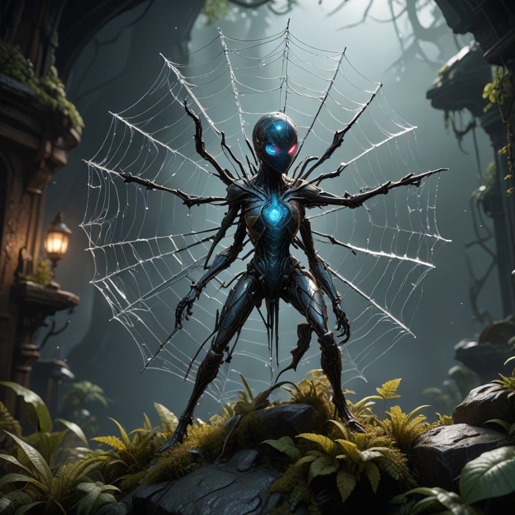 Crystal Glass Spiderweb in Mystical Borderland