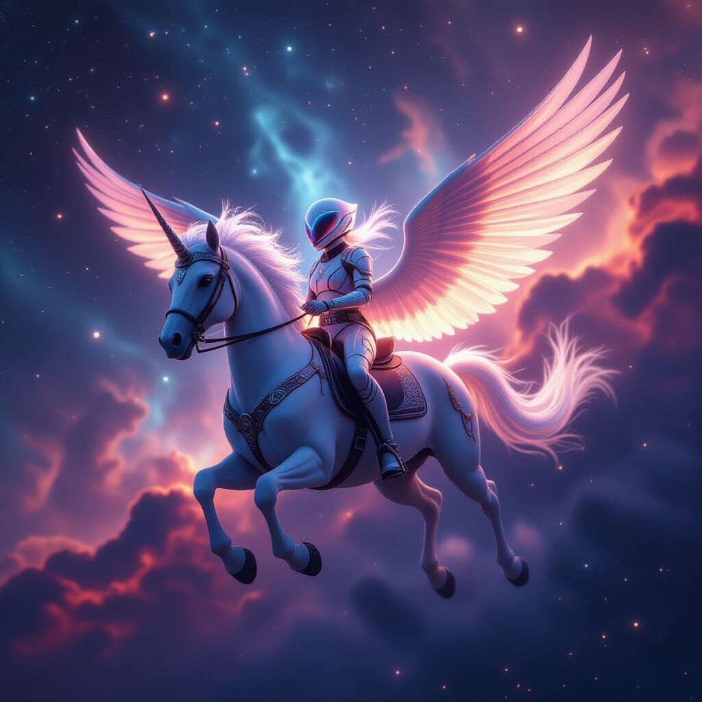 Alien on Pegasus in Orion Nebula: Epic 3D Game Cinematic