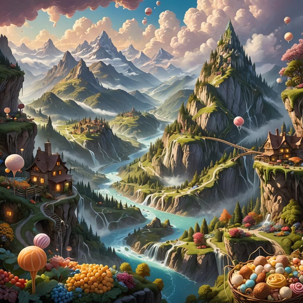 Mysterious Food World Illustration in Ethereal Style