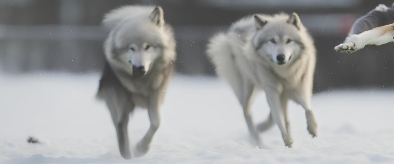 Friendly Wolves in Forest Scene