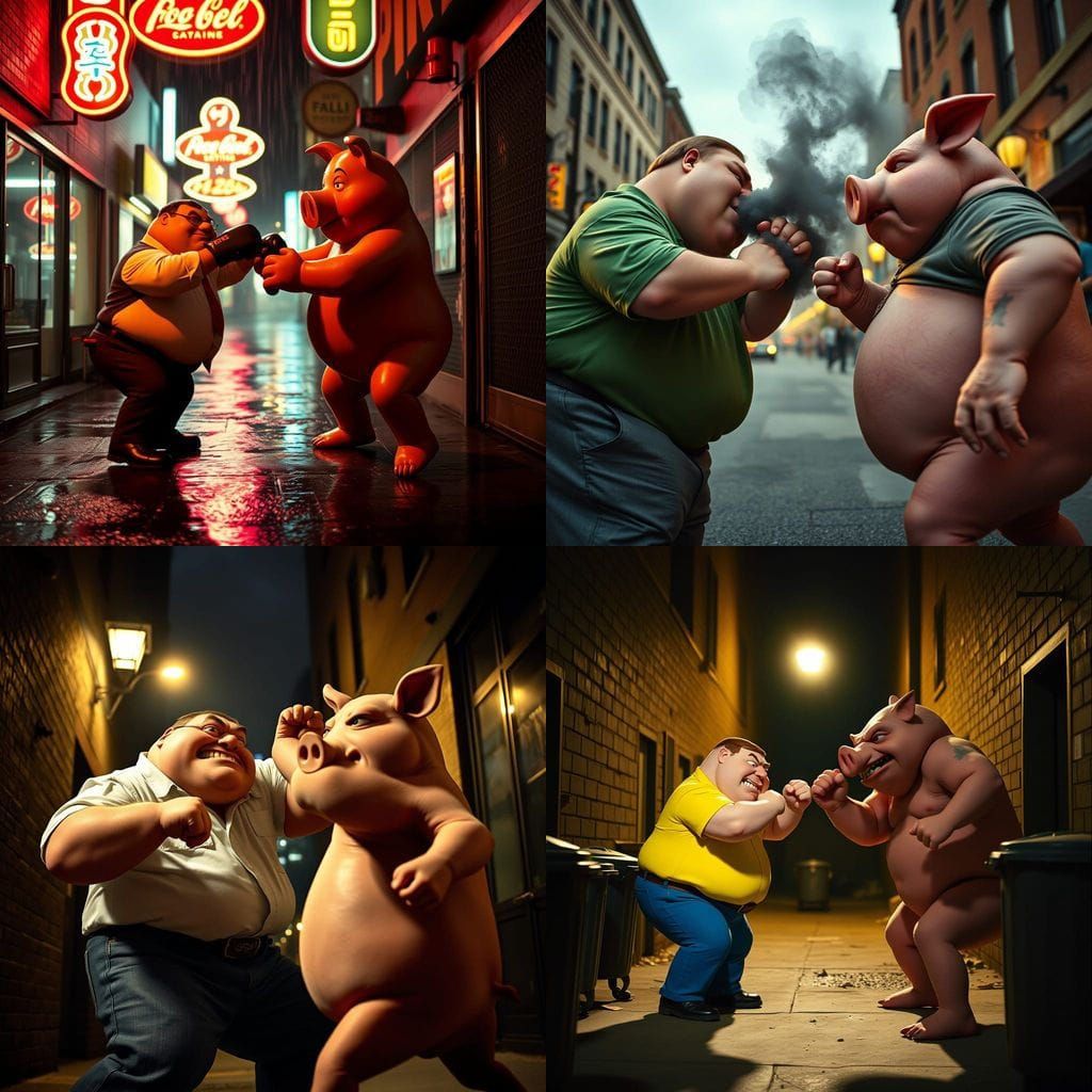 Peter Griffin Battles John Pork Pig Man in Cinematic Epic