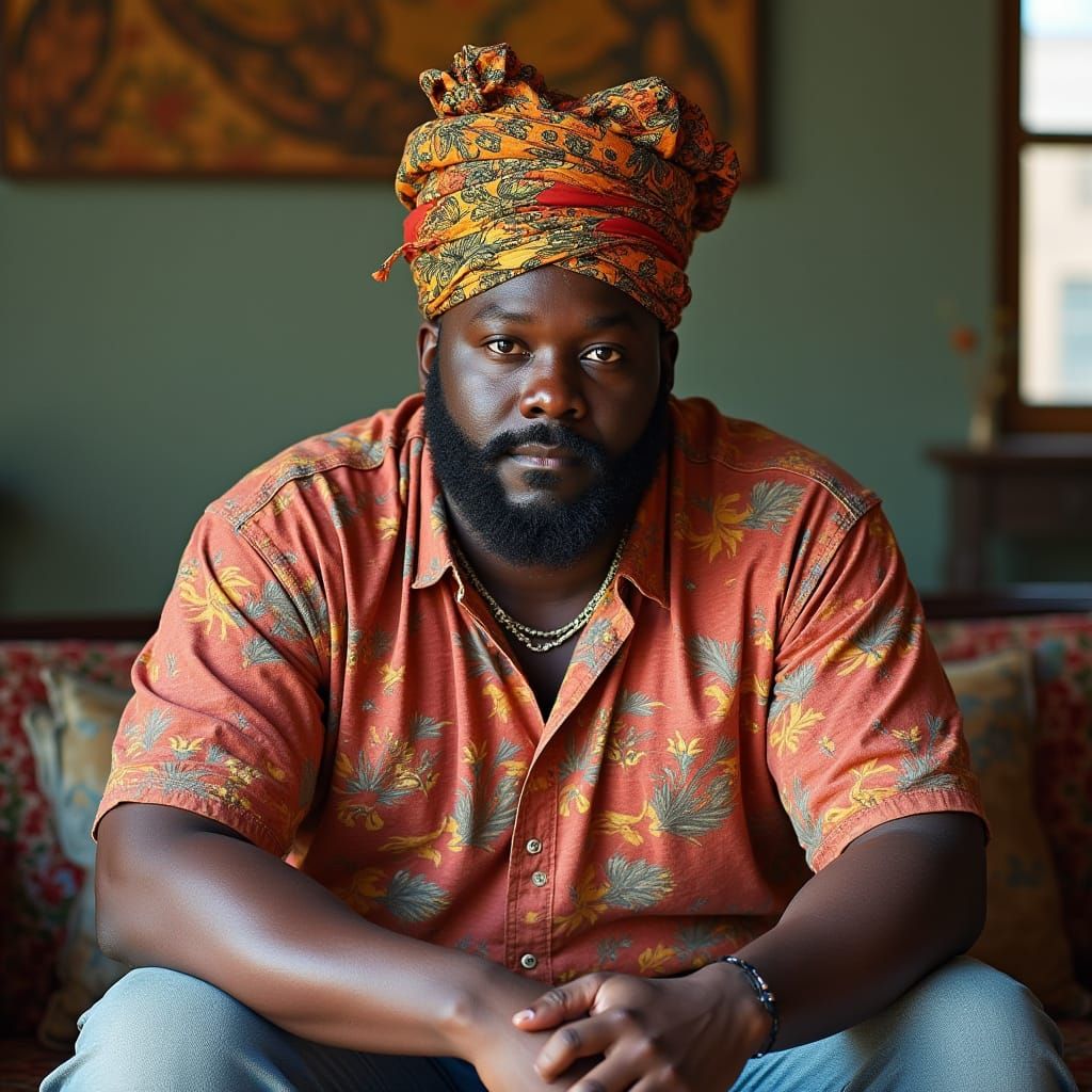 Man with Durag in Expressive Portrait Style