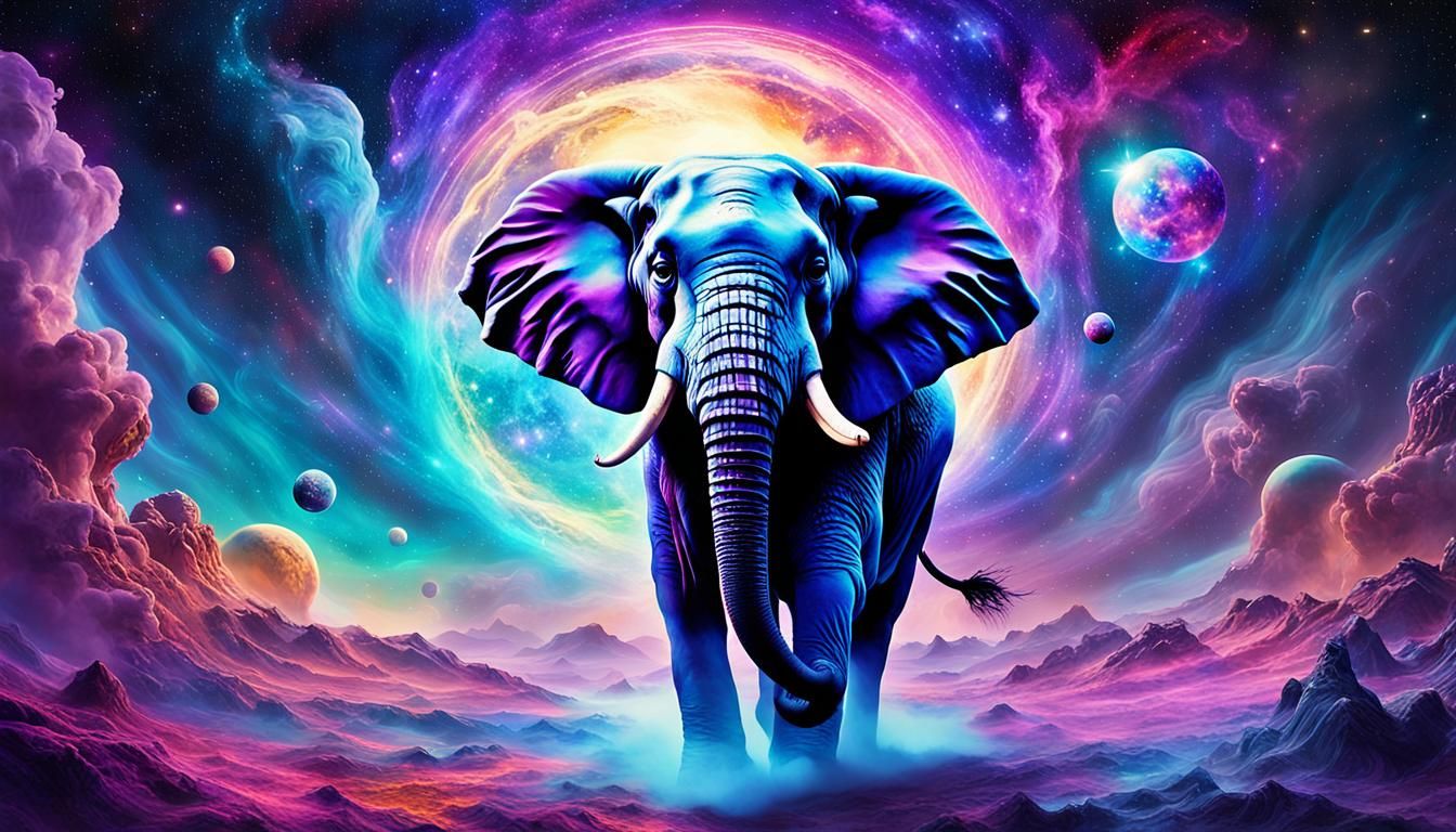 Elephant Goddess in Interstellar Space: Psychedelic Art