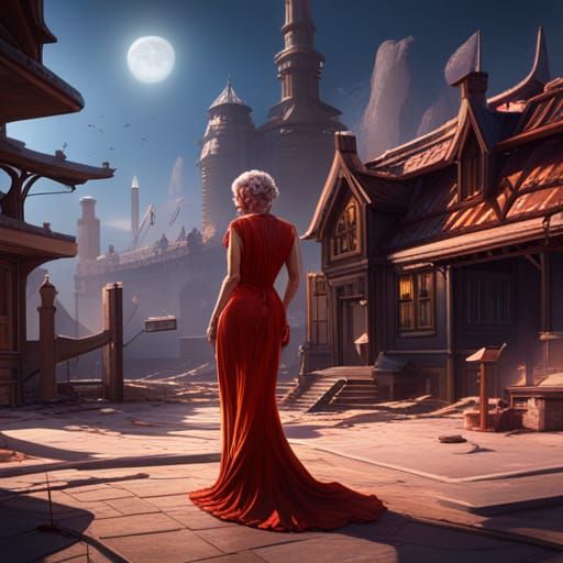 Detailed Matte Painting of a Hot Mother