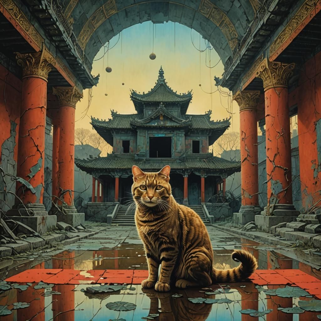 The lucky chinese  cat