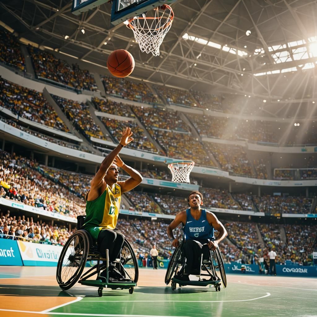 Dynamic Shot of Paralympic Athlete in Action