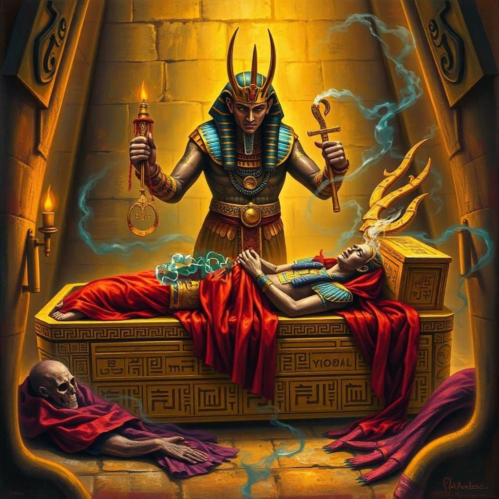 Osiris murdered by his jealous brother Set