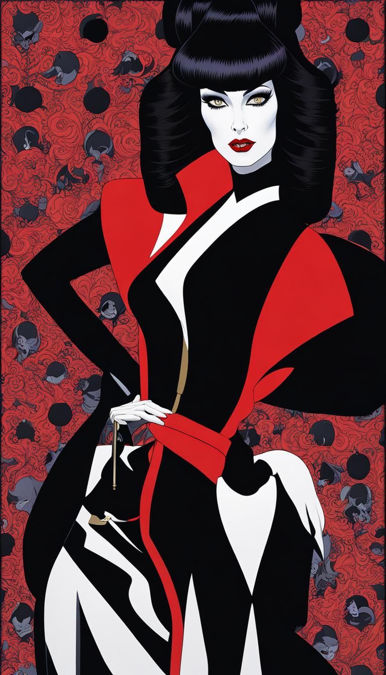 Elvira in Airbrush Art Style