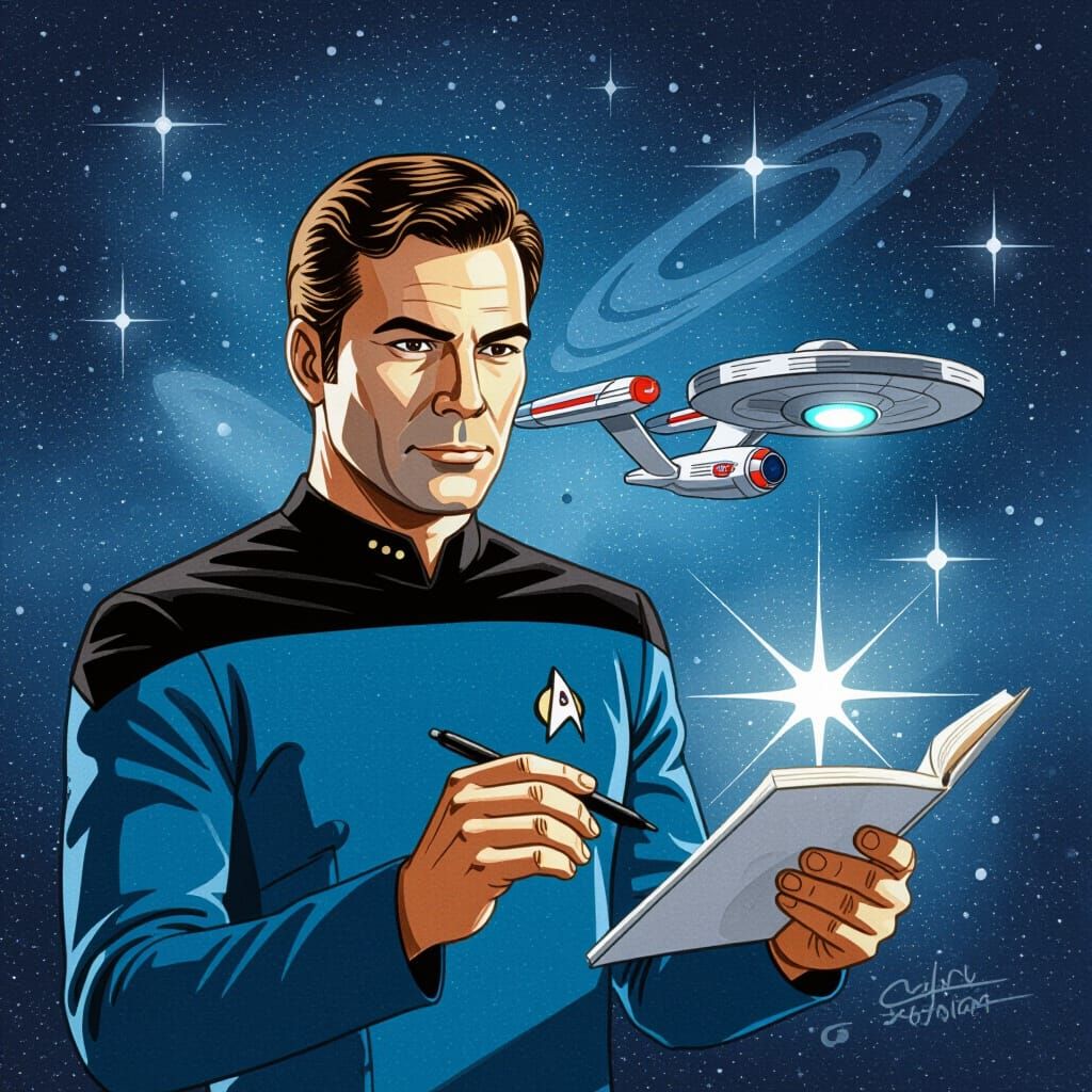 Star Trek Science Officer Examination in Gouache