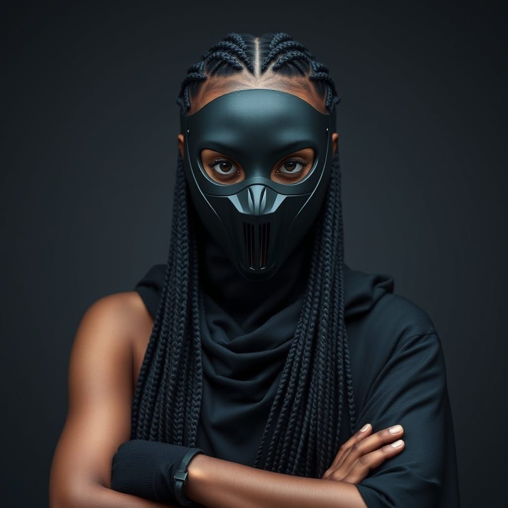 Raven Noir in Biomechanical Science Fiction Style