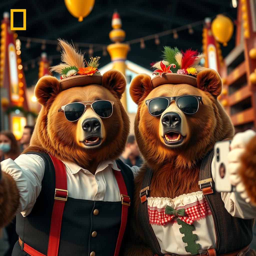 Bears Celebrate Oktoberfest in National Geographic Style