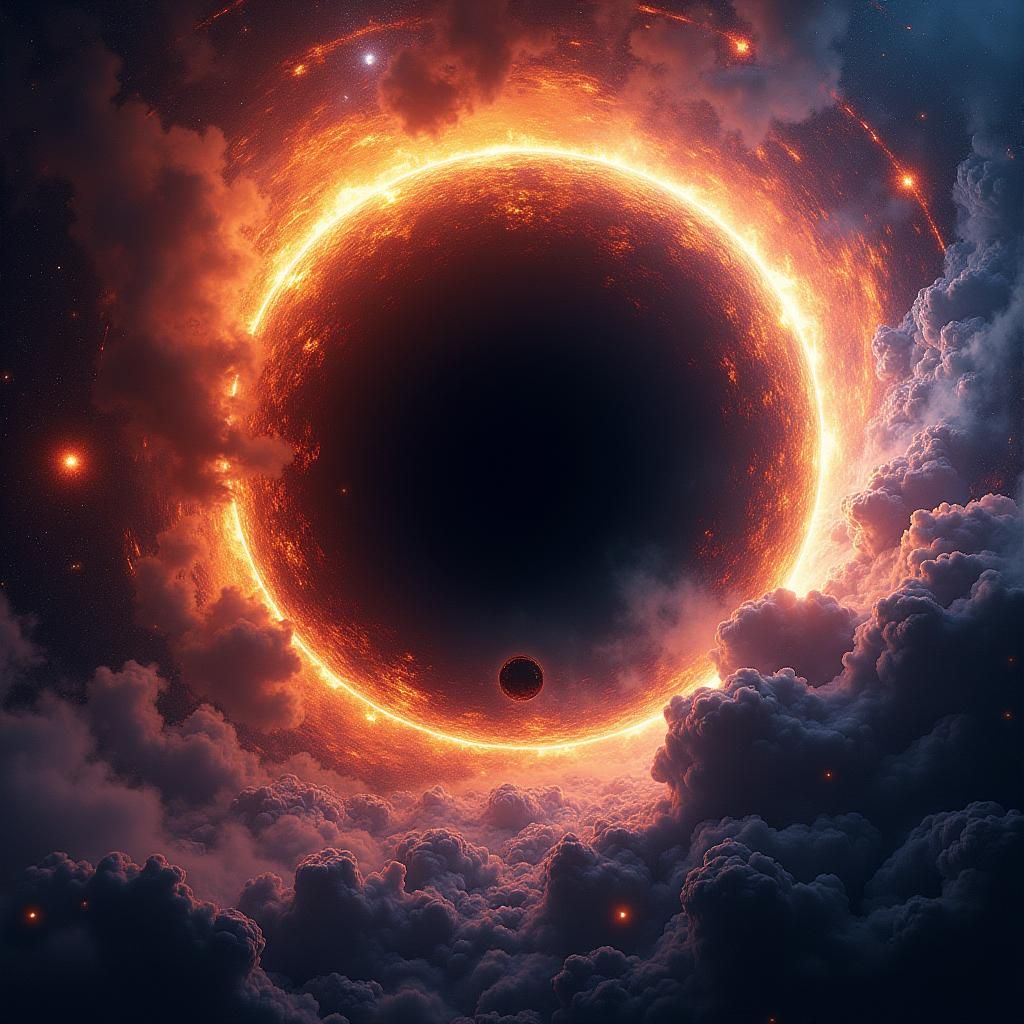 Cosmic Black Hole Devours Sun in Surreal Style