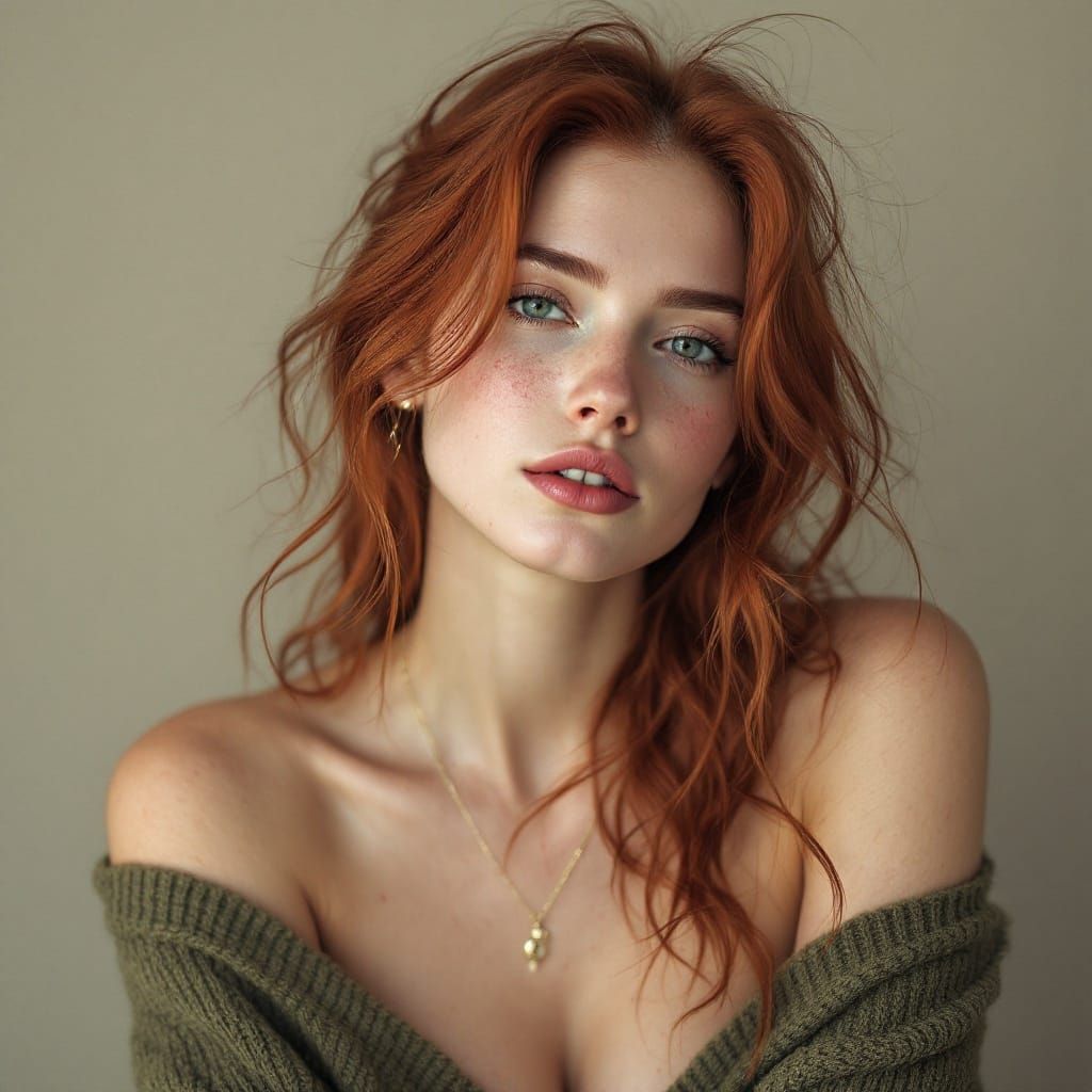 Irish Woman Portrait in Pre-Raphaelite Style