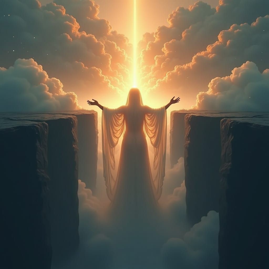 Ethereal Being Separates Light from Darkness