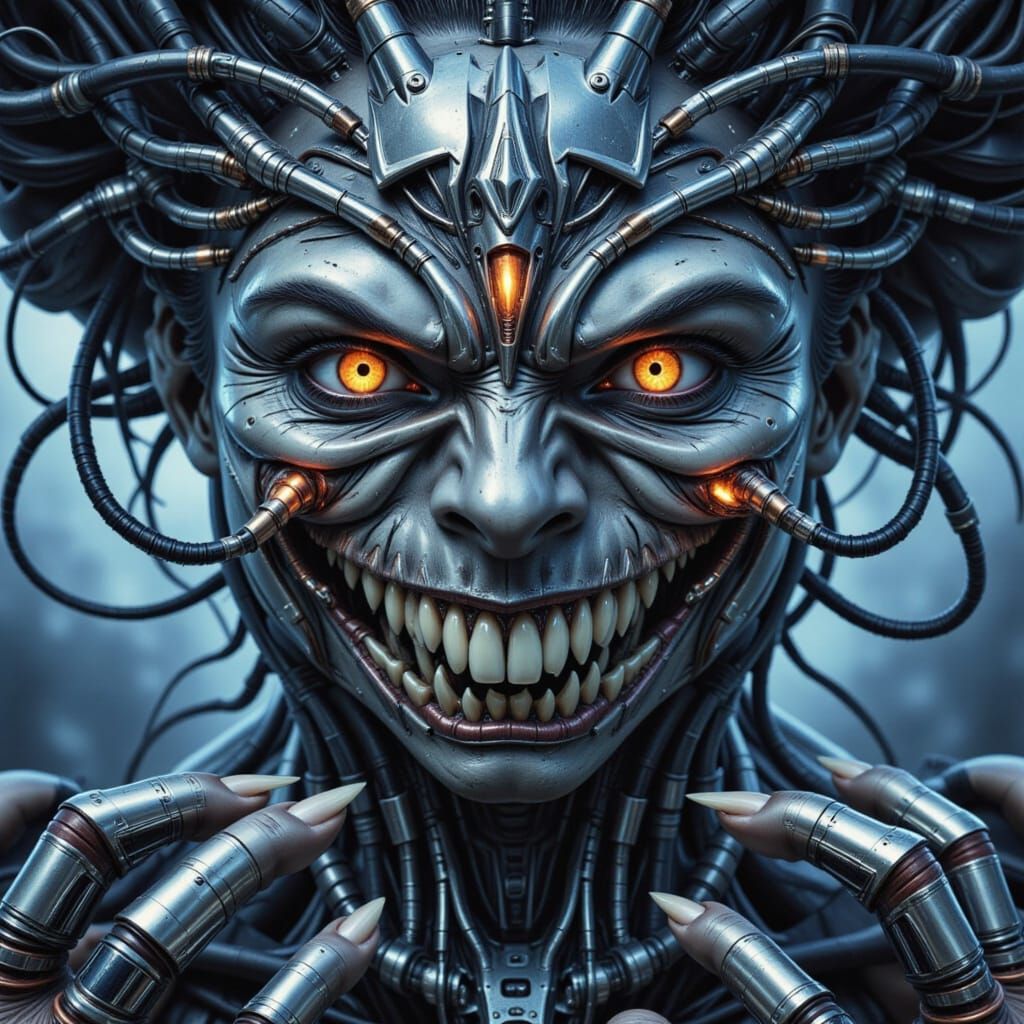 Cyberpunk Android in Dark Metropolis