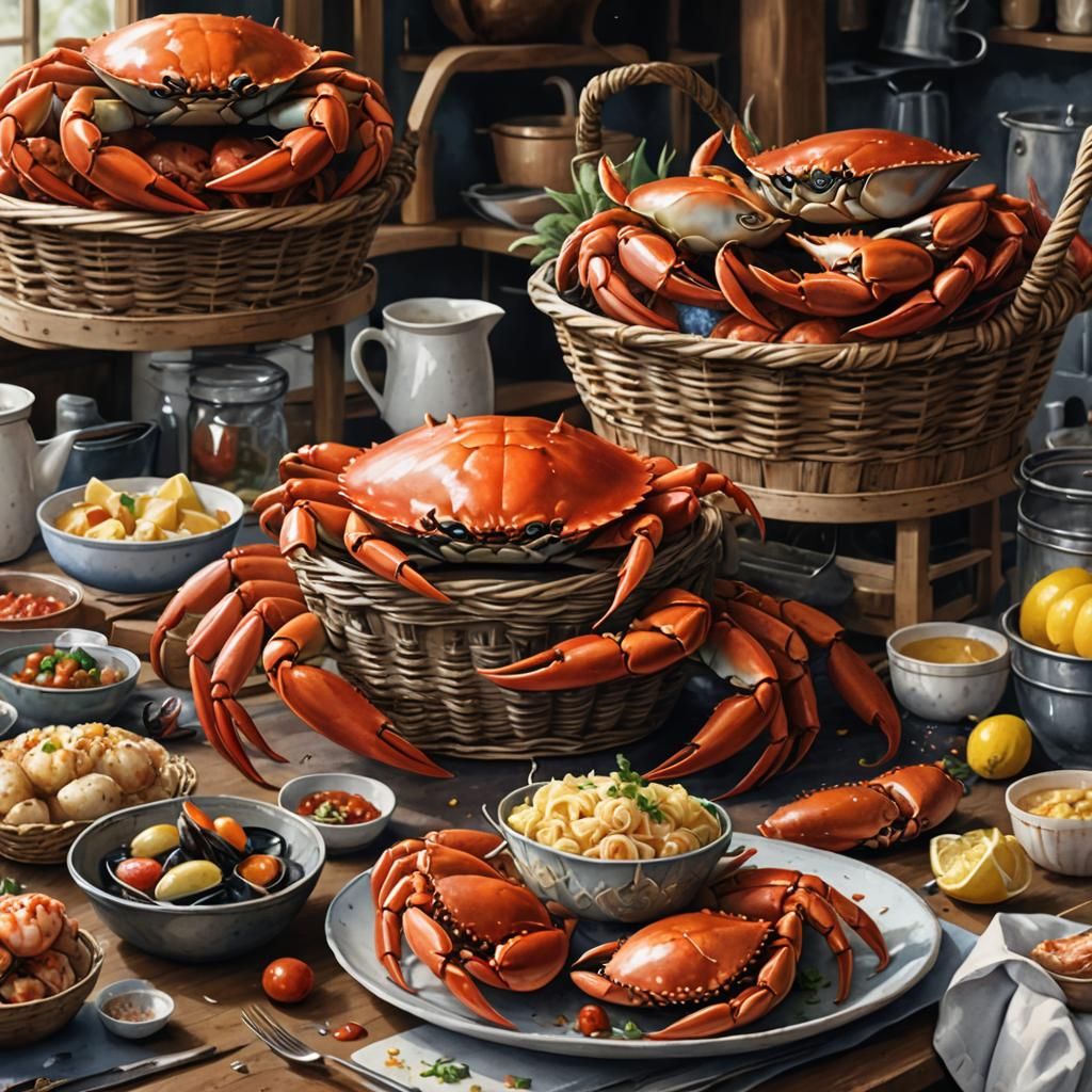 Detailed Crab Watercolour Painting