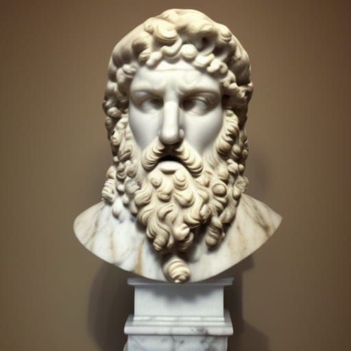 Classical Marble Bust of Zeus