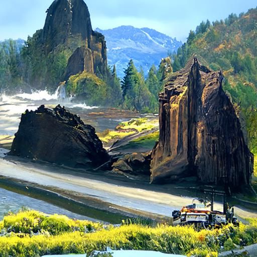 Oregon Landscape in Oil Painting Style