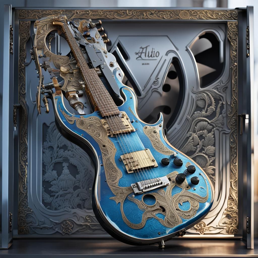 AK-47 Guitar: Detailed Military Concept Art