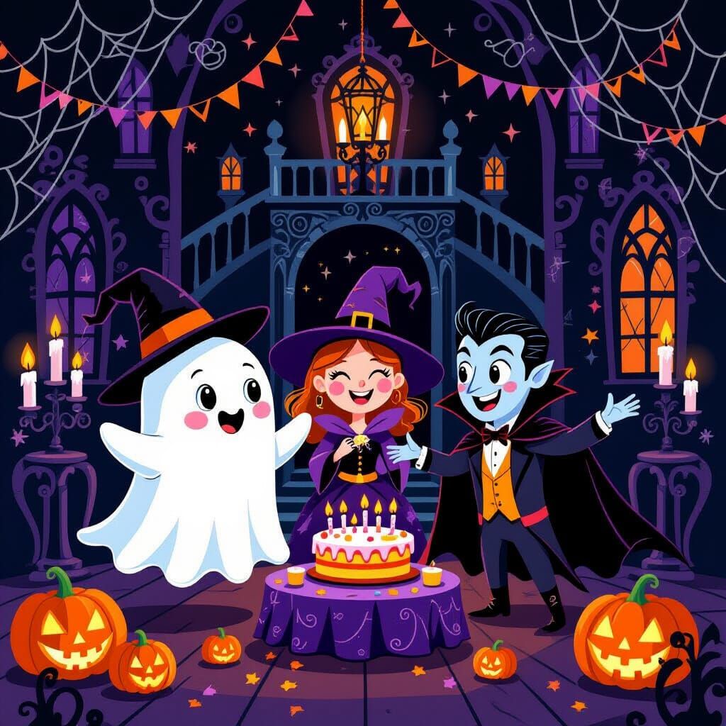 Halloween Birthday Party in Spooky Mansion